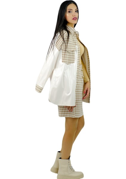 Deri Rugan Kazayağı Detaylı Gömlek fiyatları