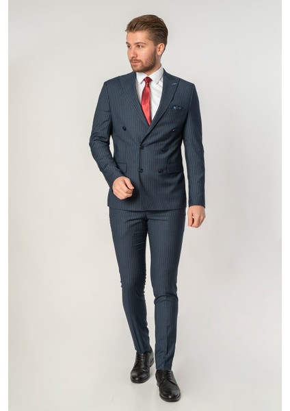 Amarante T133 Kruvaze Regular Fit 6 Drop Takım Elbise Desenli