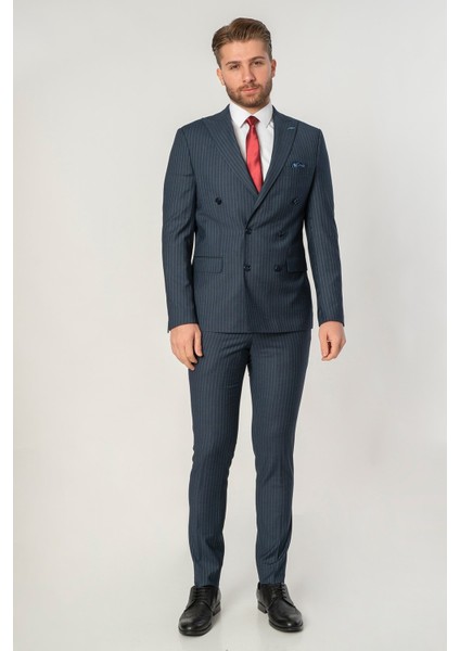Amarante T133 Kruvaze Regular Fit 6 Drop Takım Elbise Desenli