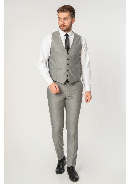 Câmara De Lobos TY177 Regular Fit 6 Drop Yelekli Likralı Takım Elbise Desenli