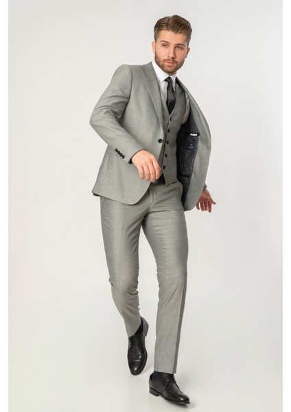 Câmara De Lobos TY177 Regular Fit 6 Drop Yelekli Likralı Takım Elbise Desenli