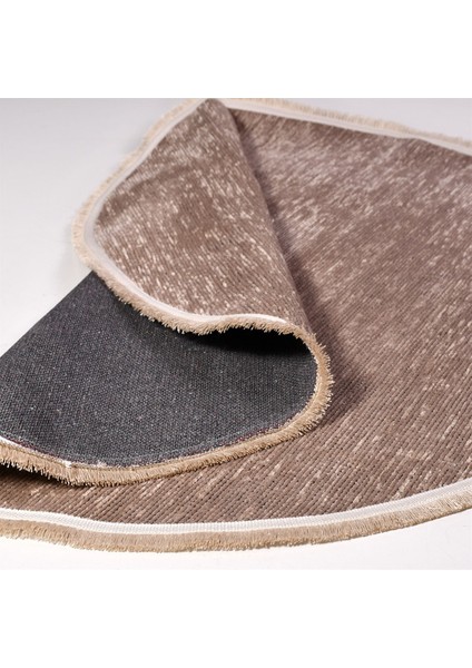 Crea Decolux Azade 8201 Bej Daire Özel Kaymaz Tabanlı Pamuk Dokuma Kilim fiyatları