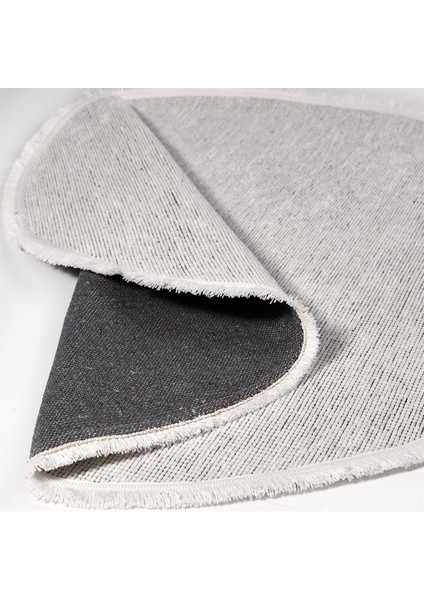 Crea Decolux Azade 8208 Beyaz Daire Özel Kaymaz Tabanlı Pamuk Dokuma Kilim fiyatları