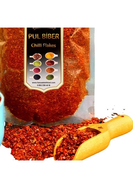 Hanzade Bitkisel İnce Pul Biber Orta Acılı 500 gr