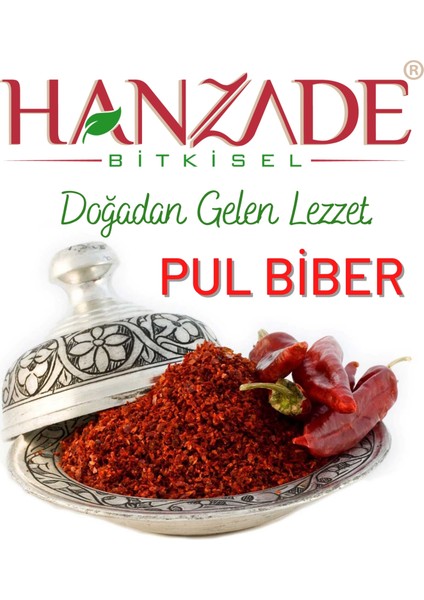 Hanzade Bitkisel İnce Pul Biber Orta Acılı 500 gr