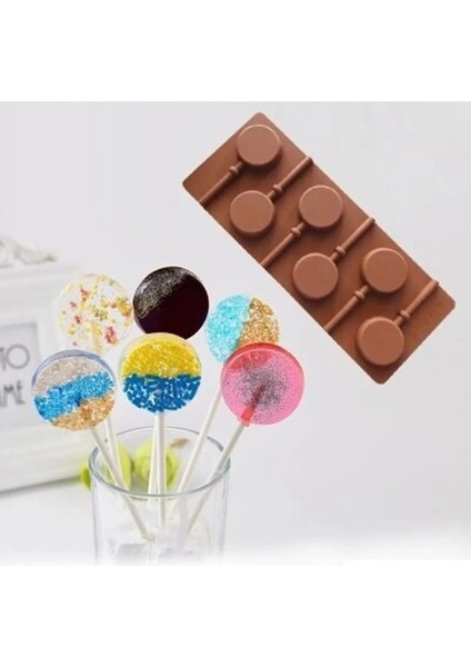 Silikon Lolipop Şeker Izomalt Kalıbı 6'Lı
