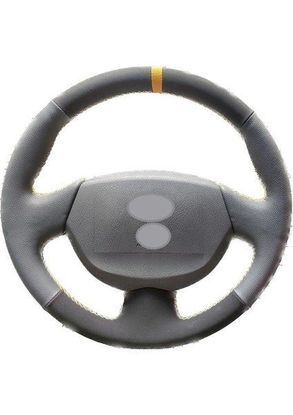 Hyundai Admire 3 Kollu Gri ve Tüysüz Süet Kombin Sarı Yüzüklü Sarı Dikişli Direksiyon Kılıfı