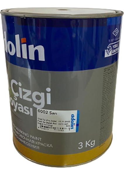 Yol Çizgi Boyası Sarı 3kg Selülozik Bazlı