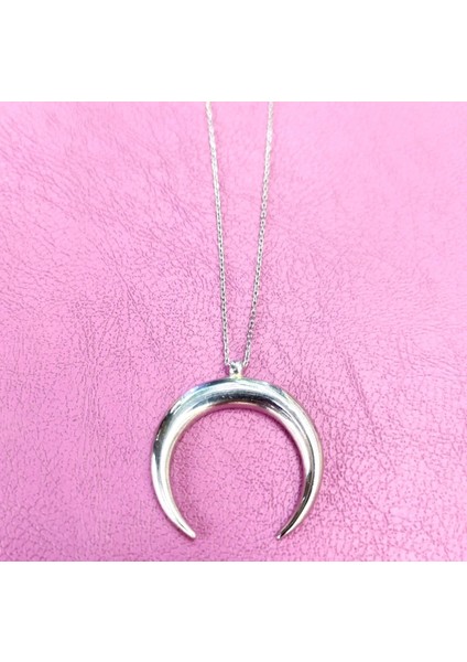 Gümüş Büyük Hilal Kolye