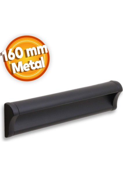 Mobilya Dolap Kapak Çekmece Kulpu Kulbu 160 mm Mat Siyah Metal Kulp fiyatları