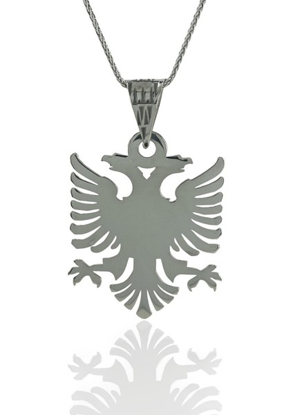 925 Ayar Gümüş Büyük Arnavut Kartalı 60 cm Uzun Zincir Kolye