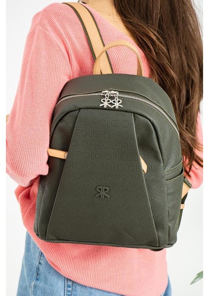 Impolo Vanessa Haki Yeşil Kamel Kadın Sırt Çantası 25X30 Ebatında