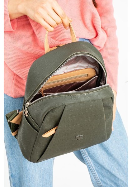 Impolo Vanessa Haki Yeşil Kamel Kadın Sırt Çantası 25X30 Ebatında modelleri