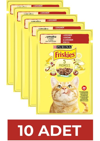 Sığır Etli Soslu Yaş Kedi Maması 85 gr x 10 Adet