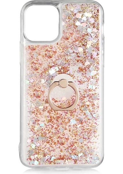 Xiaomi Poco X4 Pro Simli Pullu Sulu Yüzüklü Standlı Silikon Milce Kapak Lüks Tpu