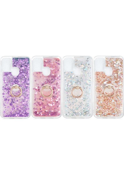 Xiaomi Poco X4 Pro Simli Pullu Sulu Yüzüklü Standlı Silikon Milce Kapak Lüks Tpu modelleri