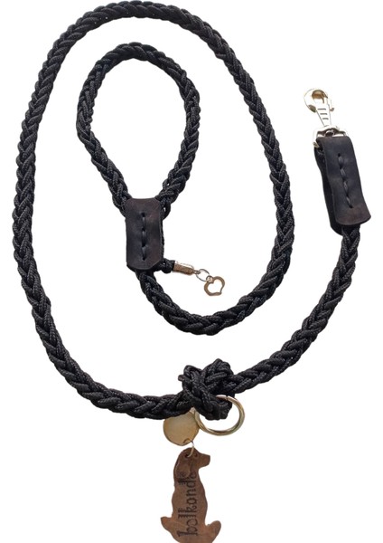 Köpek gezdirme tasması Büyük ve orta ırk kalın kancalı siyah örme halat:12mm uzunluk:120cm Tasma: ayarlamalı dog leash TB6-1 fiyatları