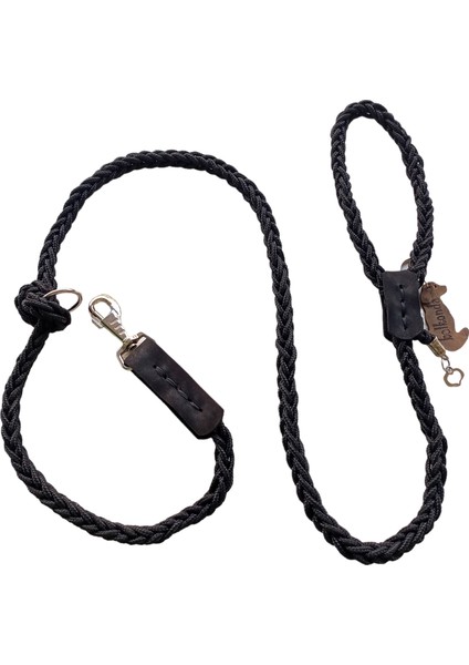 Köpek gezdirme tasması Büyük ve orta ırk kalın kancalı siyah örme halat:12mm uzunluk:120cm Tasma: ayarlamalı dog leash TB6-1 fırsatları