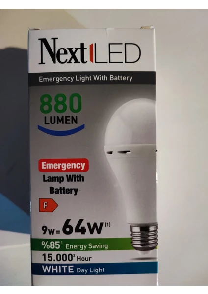 Nextled 9W Şarjlı Ampül Beyaz Işık