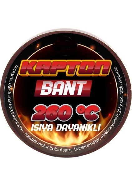 Yanmaz Kapton Bandı, 260 Dereceye Dayanıklı Termal Bant 15 mm x 33 Mt fiyatları