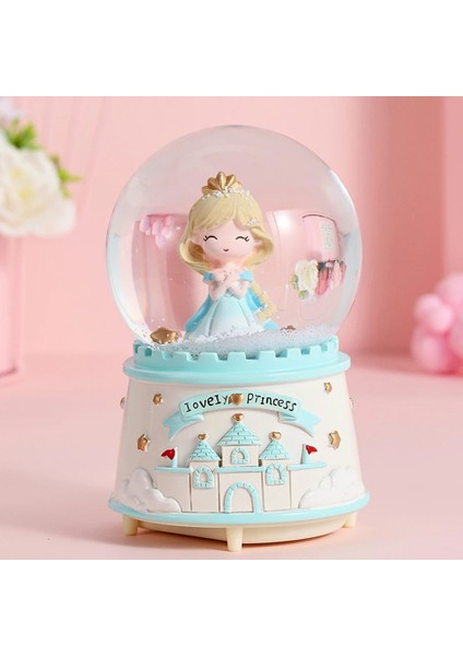 Tatlı Prenses Dönen Işıklı Müzikli Püskürtmeli Büyük Boy Kar Küresi