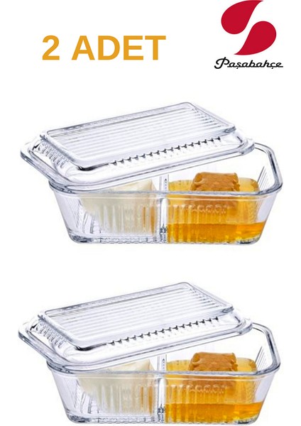 2 Li Frigo Studio Bölmeli Cam Saklama Kabı 480 cc