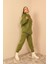 Üç İplik Kumaş Uzun Kol Oversize Kadın Sweatshirt 1
