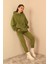 Üç İplik Kumaş Uzun Kol Oversize Kadın Sweatshirt 3