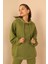 Üç İplik Kumaş Uzun Kol Oversize Kadın Sweatshirt 4