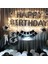 Happy Birthday Gümüş Siyah Beyaz Set 1