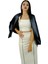 Deri Şeritli Askılı Crop Top Krem 2