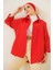 103901 Oversize Basic Tesettür Gömlek - Kırmızı 1