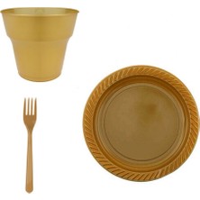 Hayaller Dükkanı 25 Kişilik Pastik Tabak Bardak Çatal Set