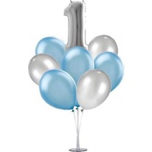 Hayaller Dükkanı  1 Yaş 7'li Balon Standı ve 10 Adet Metalik Balon