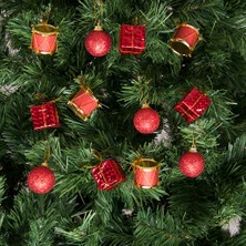 Hayaller Dükkanı 12 Li Kırmızı Yılbaşı Süs Yılbaşı Ağaç Süsü