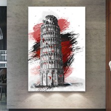 Morfil Sanat Atölyesi Pisa Kulesi Dekoratif Kanvas Tablo