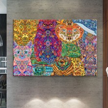 Morfil Sanat Atölyesi Mandala Hayvanlar Dekoratif Sanatsal Kanvas Tablo