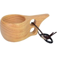 Nurgaz Kuksa Leon Ahşap Kupa Çift Delikli Doğa Kullanımı için Hafif ve Taşınabilir