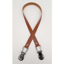 Angel Çanta Aksesuar Taba Tek Kat Deri Çanta Sapı Füme Metalli