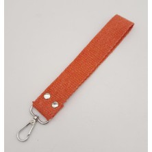 Angel Çanta Aksesuar Turuncu Pamuklu Kolon Elcik Gümüş Metalli