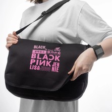 Kpop Dünyası Blackpınk '' In Your Area Kolaj '' Büyük Boy Postacı Çantası