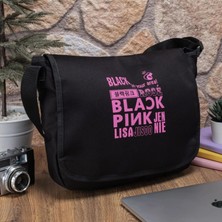 Kpop Dünyası Blackpınk '' In Your Area Kolaj '' Büyük Boy Postacı Çantası