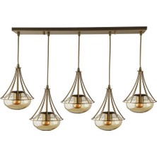 Begüsa Lapis 5'li Sıralı Avize Eskitme Bal Cam