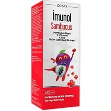 Orzax Imunol Imunol Sambucus Sanbucus Nigra C Vitamini Çinko Üzüm Çekirdeği Ekstresi 150 Ml
