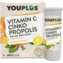 Youplus Vitamin C, Çinko & Propolis 20 Efervesan Tablet