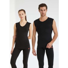 V Yaka Thermal Atlet Unisex Siyah 9243