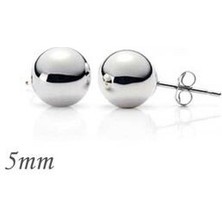 Vaoov Gümüş Top Küpe - 5 mm