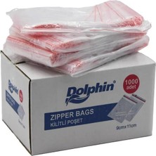 Dolphin Kilitli Şeffaf Buzdolabı Kilitli Saklama Poşeti Torba 9 x 11 cm 1000'li 10 Kutu