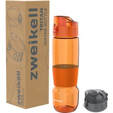 Zweikell Pivot Switch Orange Bpa Içermez 650 ml Tritan Kırılmaz Suluk - Su Matarası - Yedek Kapak Hediyeli