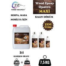 Power Time Epoxy Wood Epoxy Quatro Maxi/ Kalın Döküm Şeffaf Epoksi Reçine Sehpa, Masa Için (Yeni)